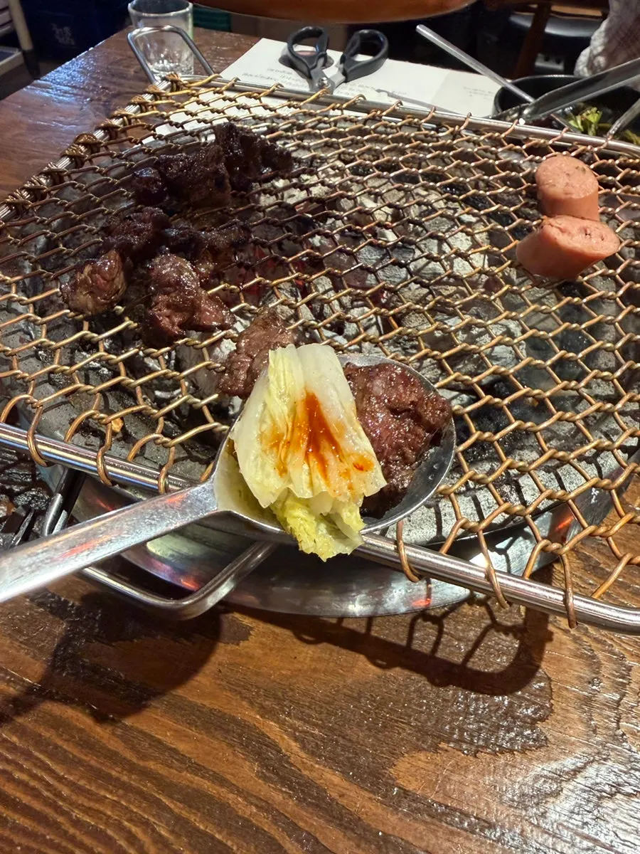 Chicken gabrisal and charcoal-grilled sausage