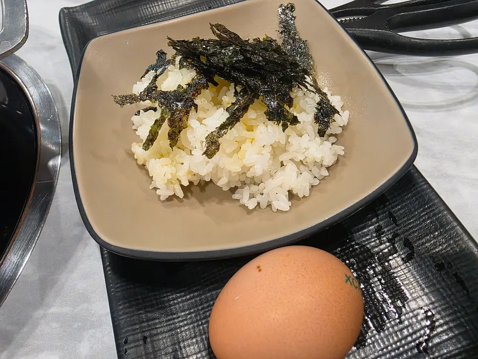 Ingredients for finishing shabu-shabu with juk