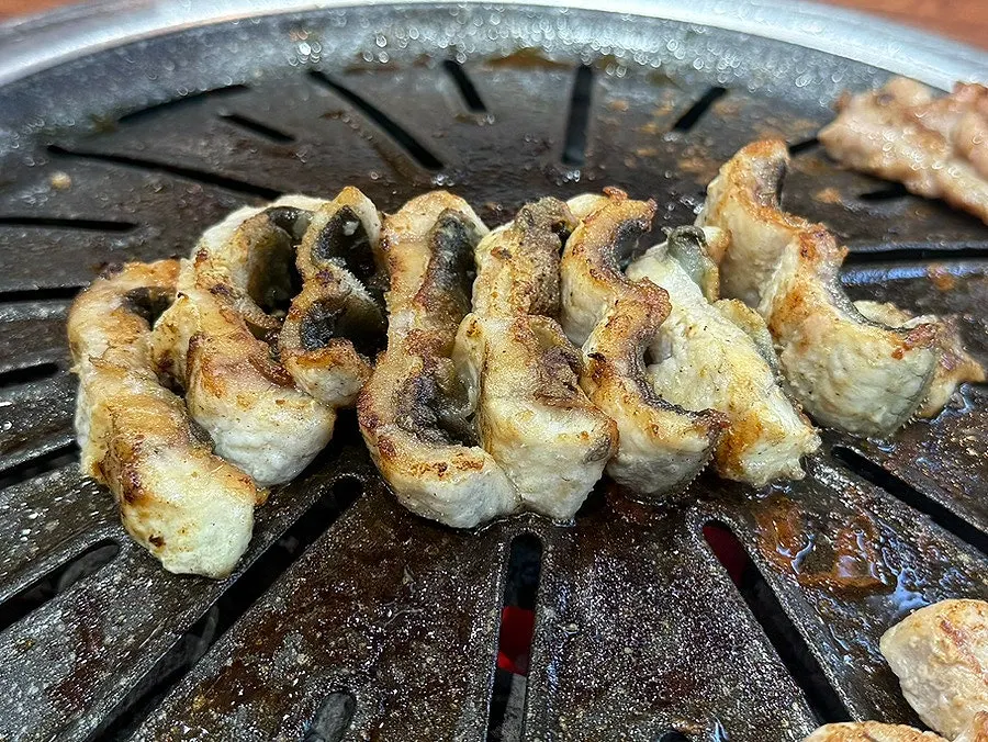 A piece of eel tasted without any sauce