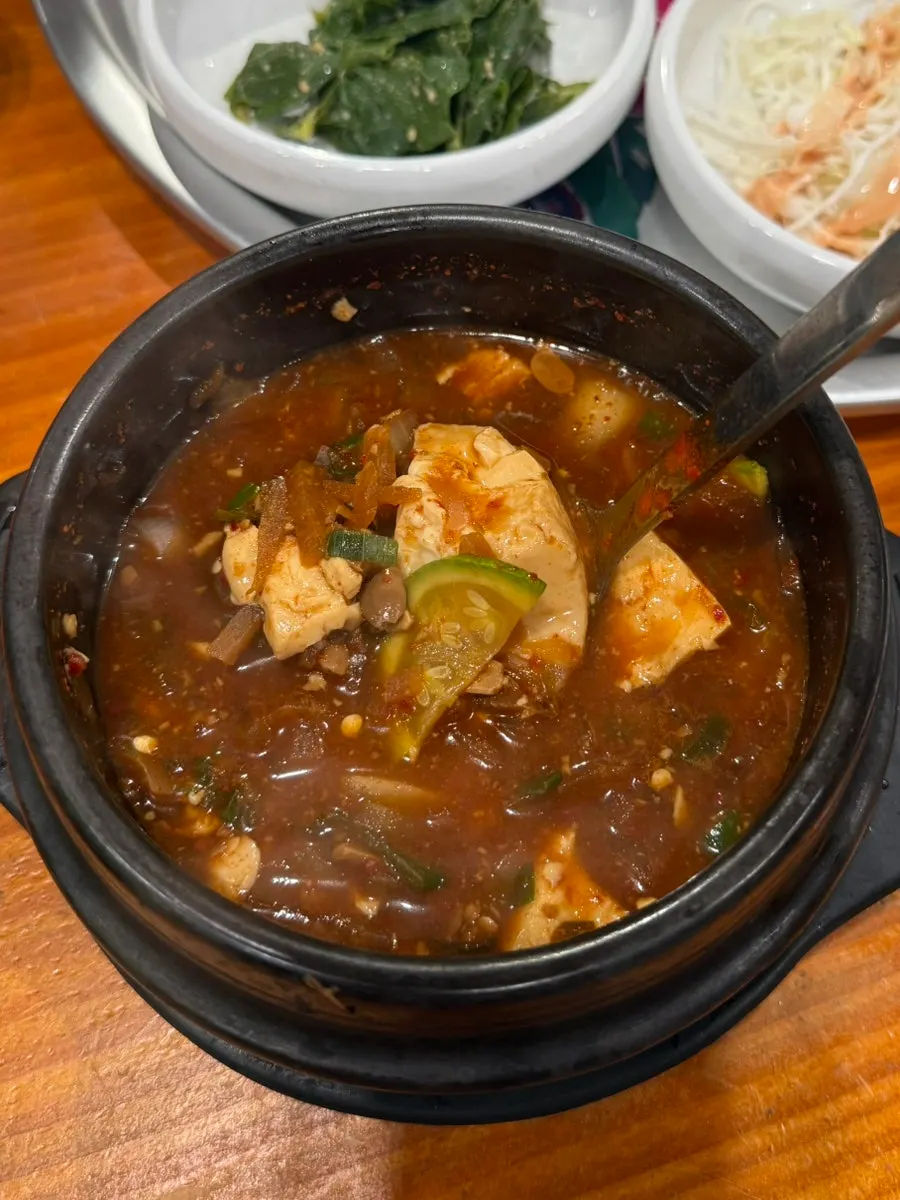 A bowl of countryside grandma's doenjang jjigae