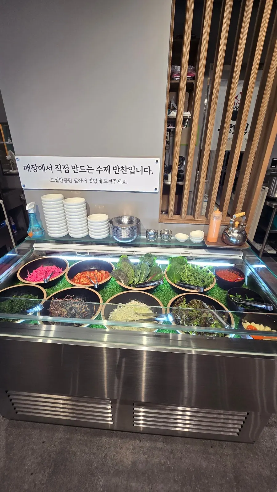 Basic side dishes served on a tray