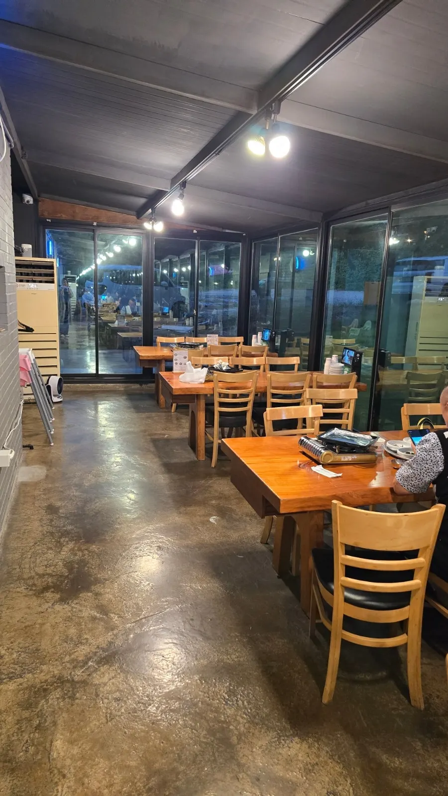 Outdoor terrace seating with an open-air atmosphere