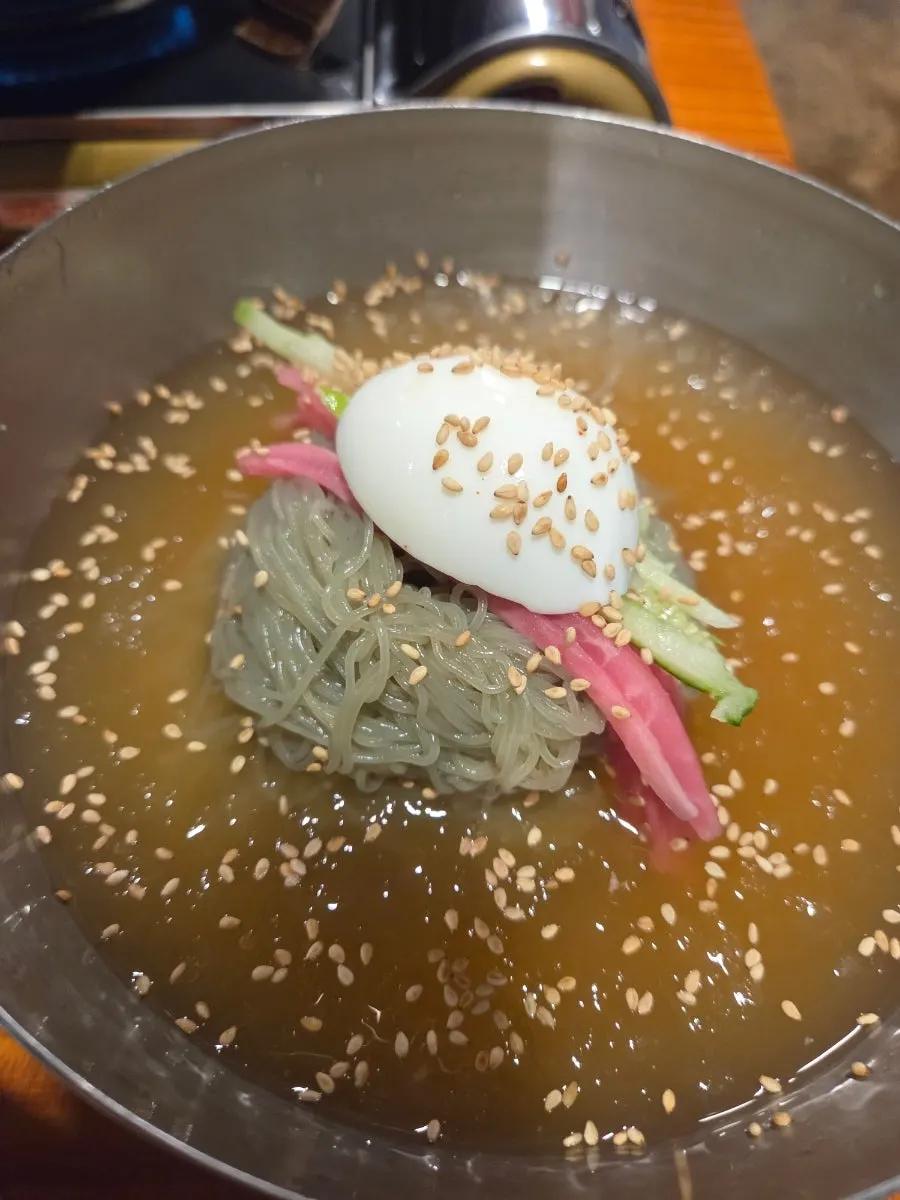 Country-style doenjang jjigae served in an earthenware pot
