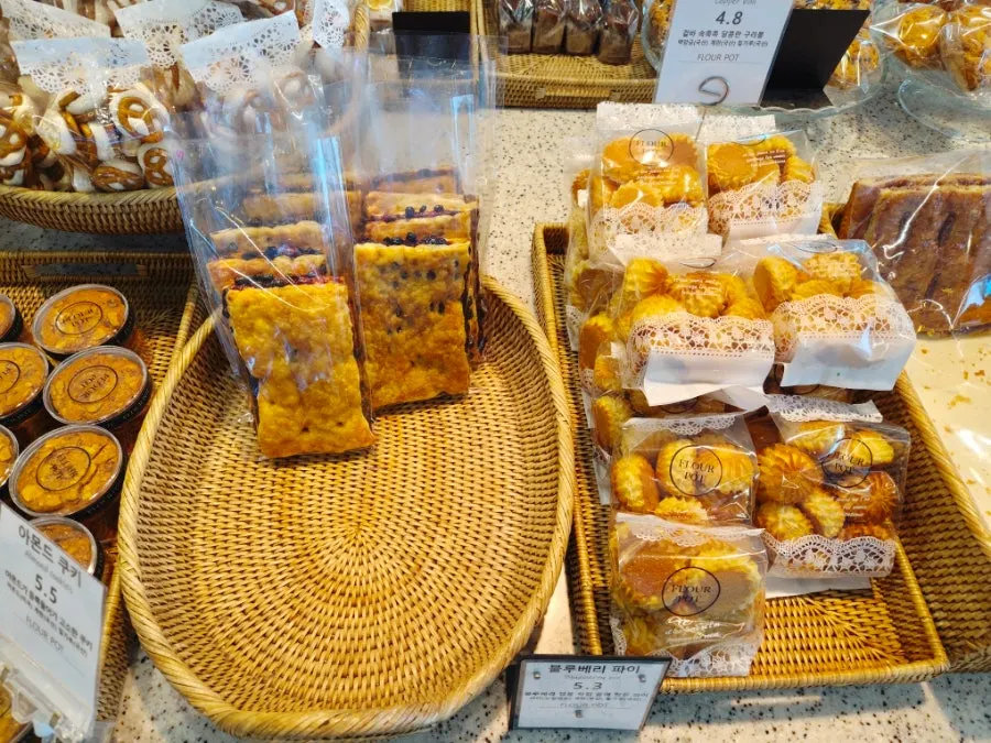 Dessert case with various items