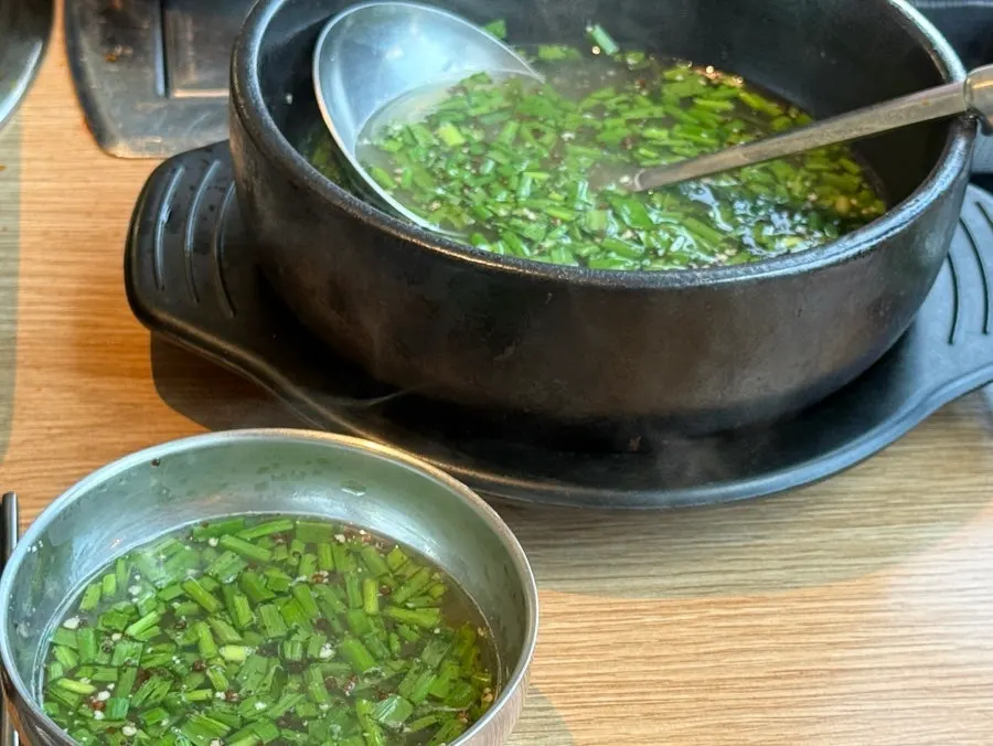 Complimentary duck soup with an outstanding broth