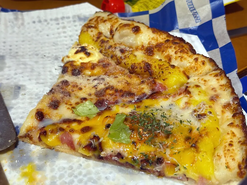 Five Cheese Pizza with stretching cheese