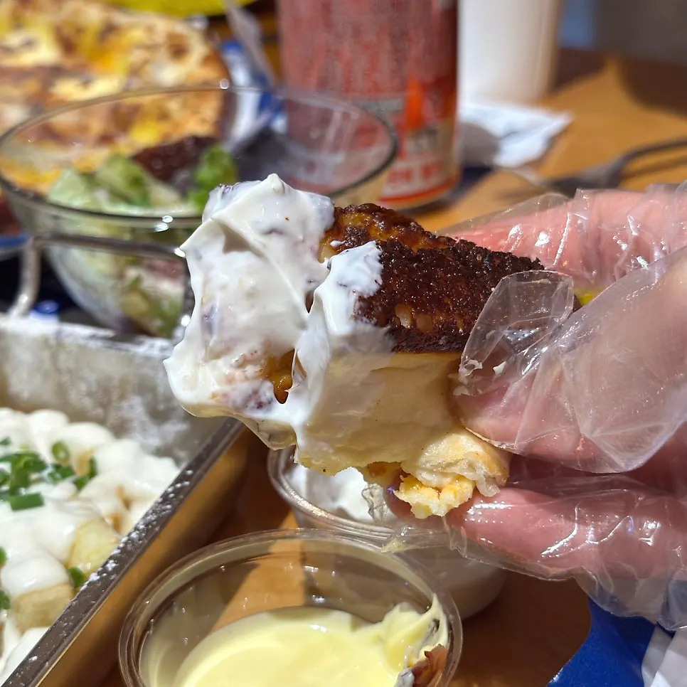 Corn butter and chipotle dipping sauces