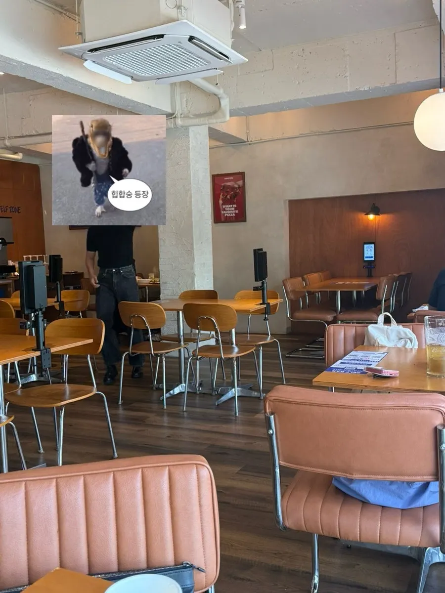 Third-floor seating for guests with dogs