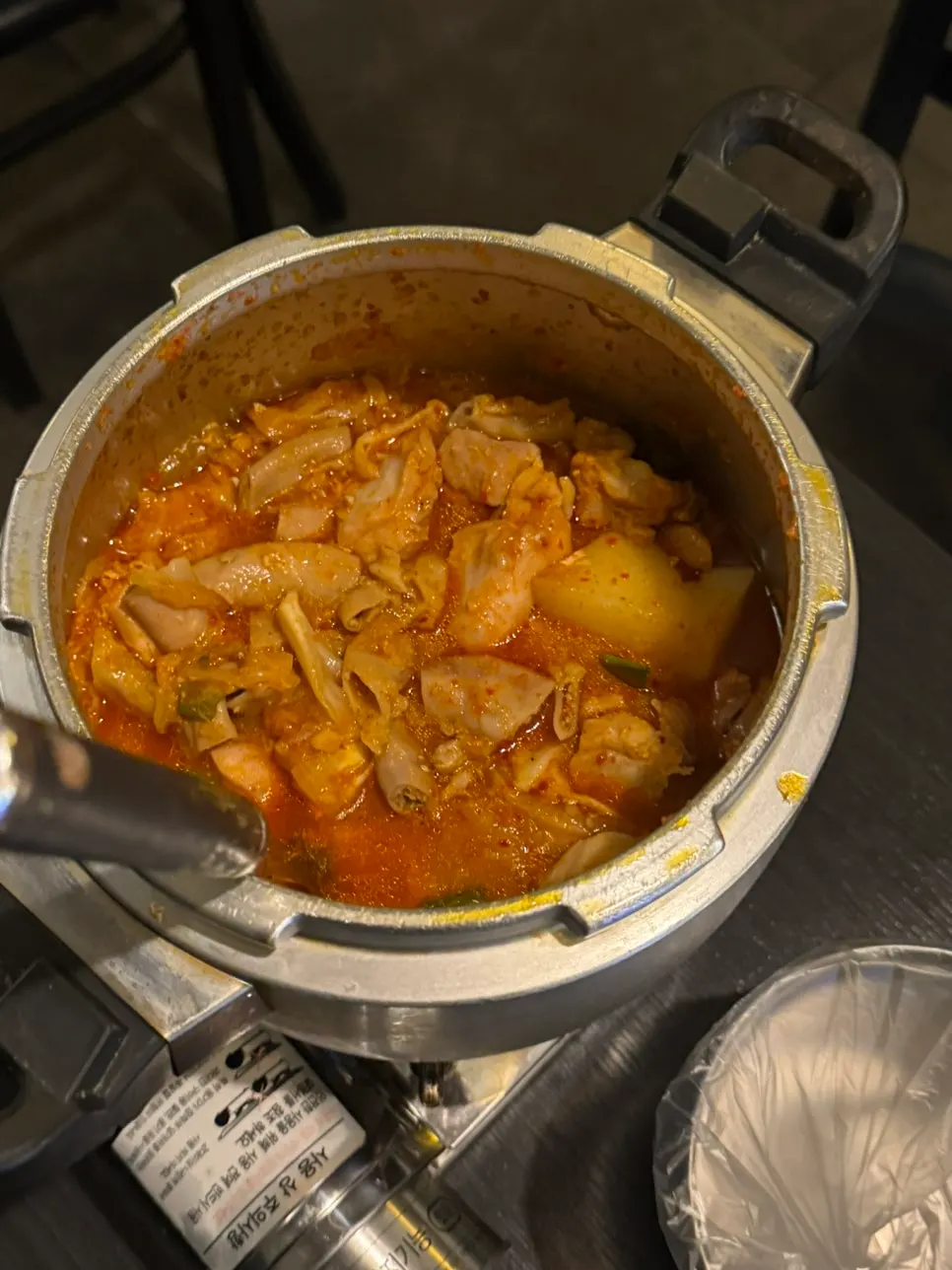 Gopdoritang with a generous amount of beef intestines