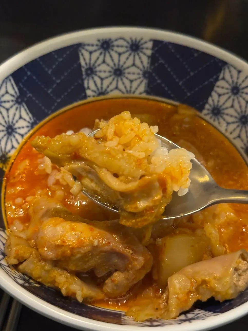 Large pieces of beef intestines in gopdoritang