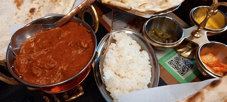 Indian-food set including lassi