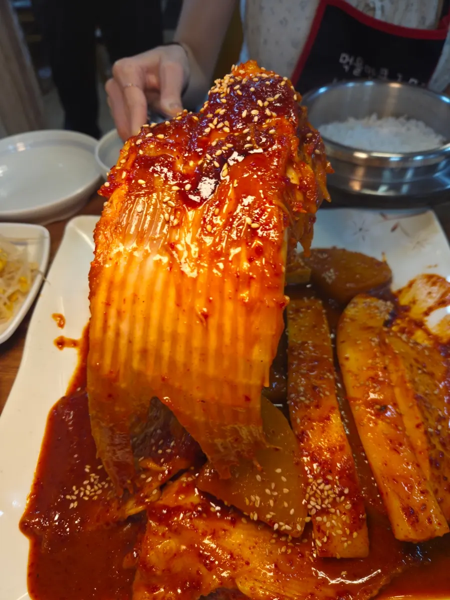 가래떡이 들어간 가오리조림