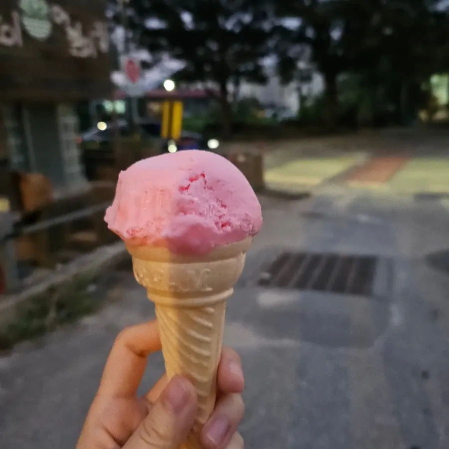 Dessert of ice cream and Korean sweets