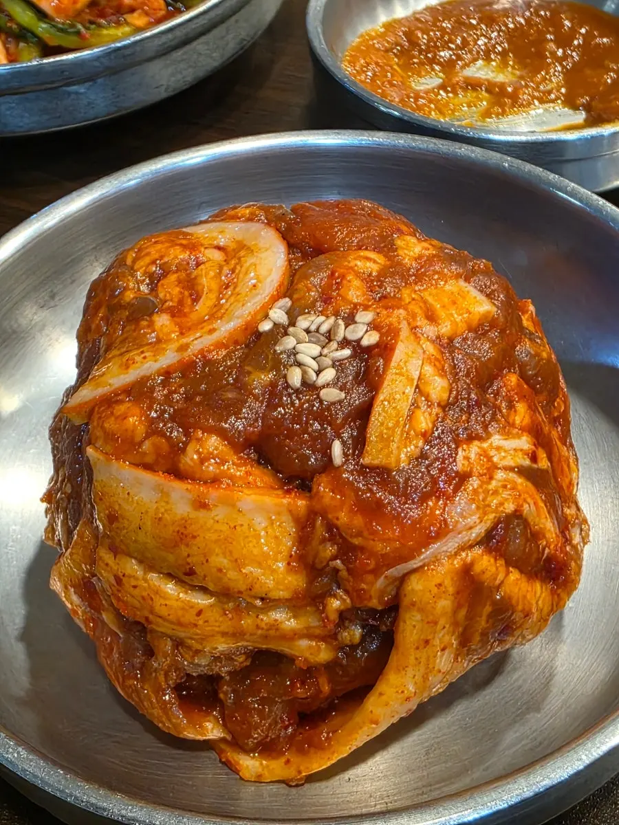 A bowl of rich kimchi stew