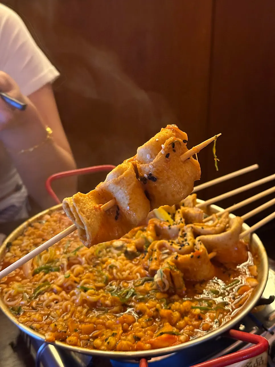 빨오면 면사리 건져 올린 모습