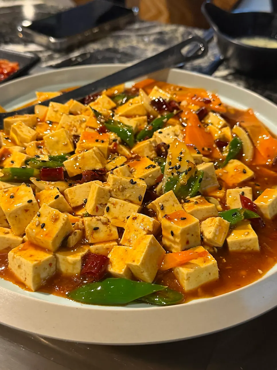 A bowl of Simya Kkochi's mapo tofu
