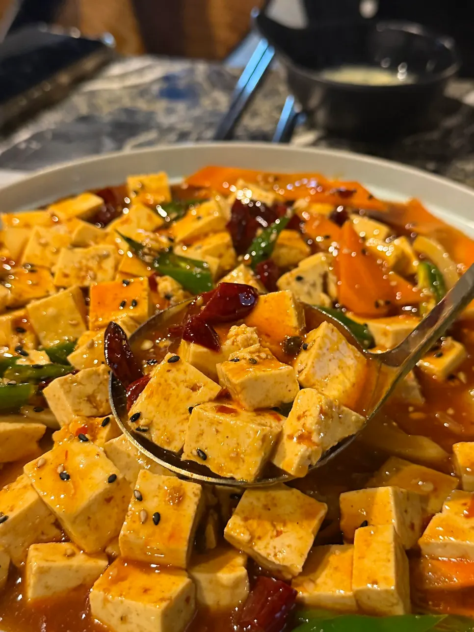 Soft tofu and mapo tofu sauce