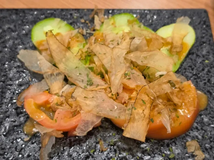 Seafood dish from the Sinbakkase omakase