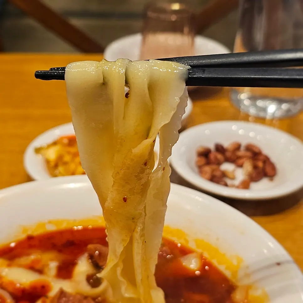 Beef topping on the beef knife-cut noodles