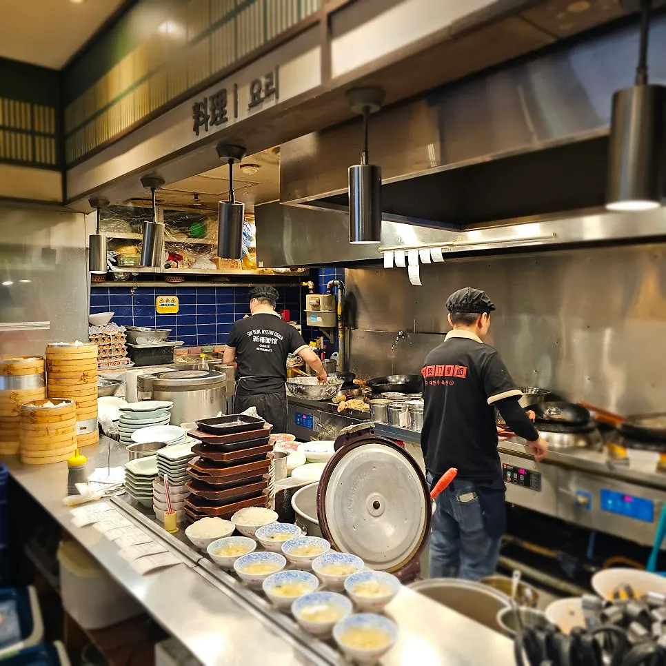 Interior and seating guide inside Sinbok Myeongwan near Gangnam Station