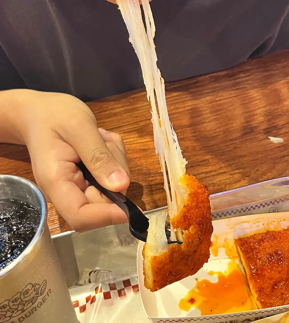 Stretchy melted cheese from the mozza cheese bar