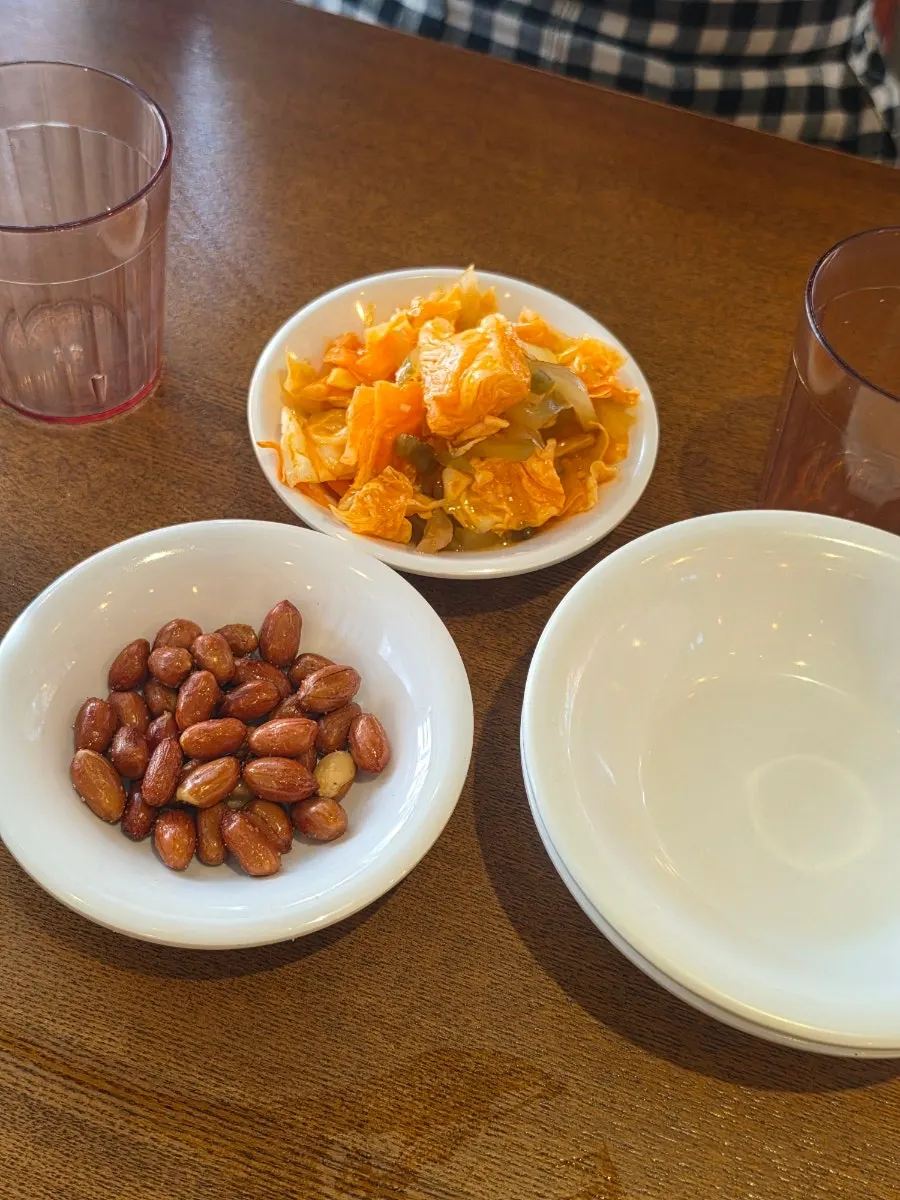 Plate of banchan at Cheonghwaweon