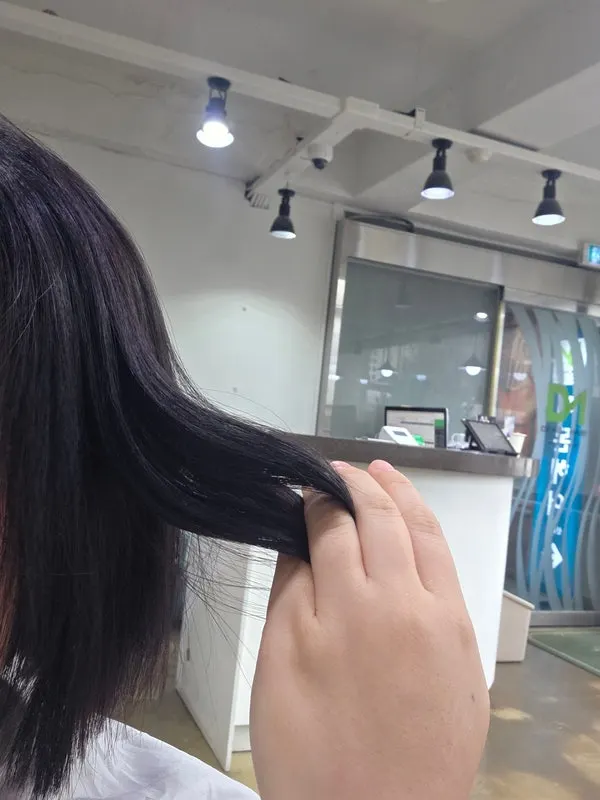 드라이 전 정돈된 모발