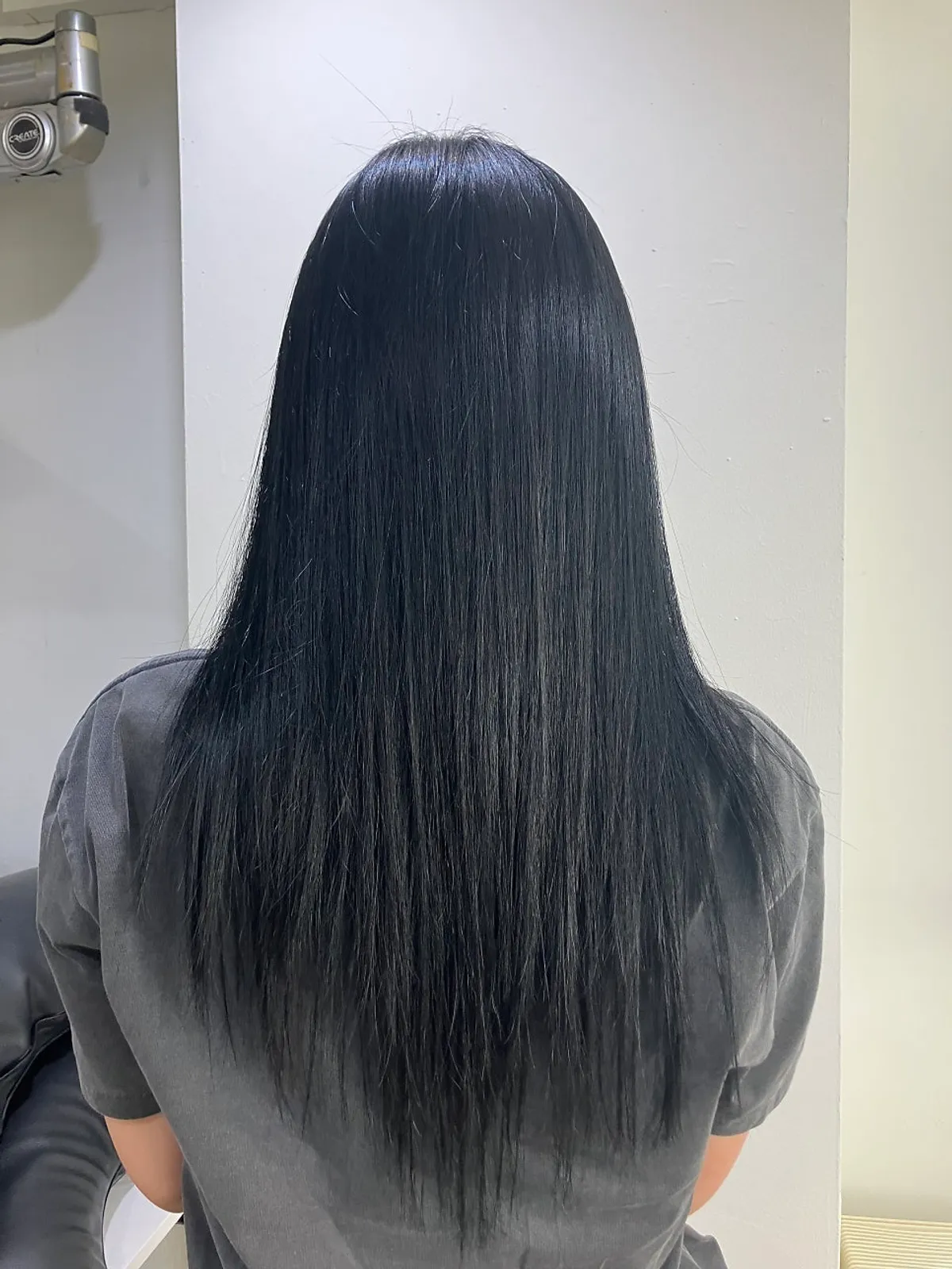 Hair after the black dye treatment