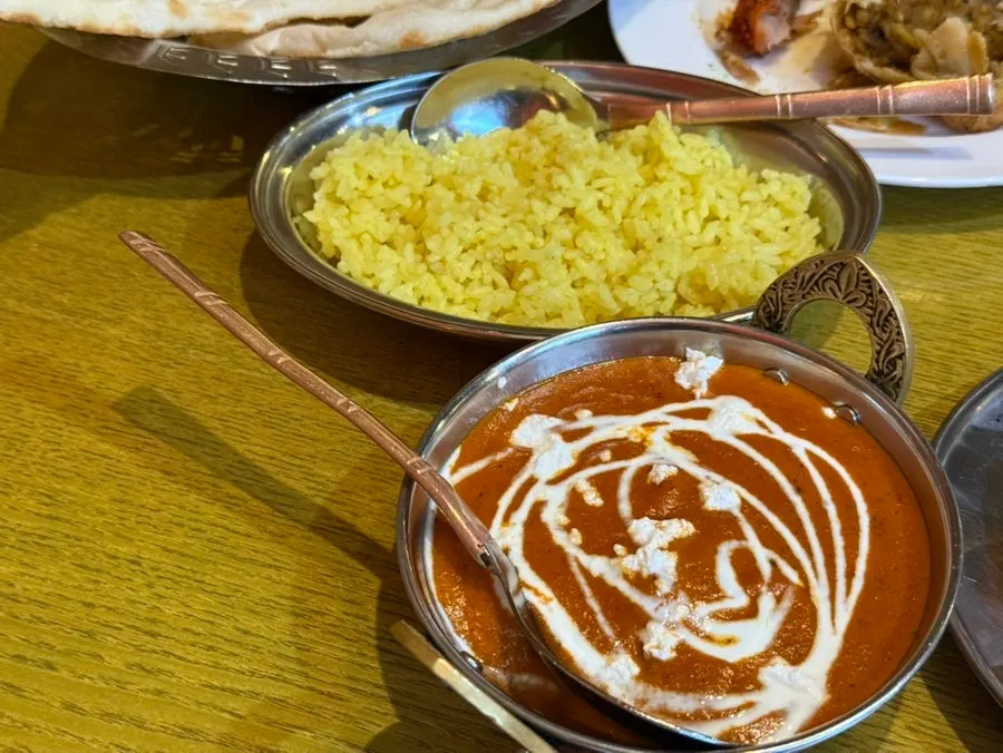 Panir makhani curry with Indian-style cheese