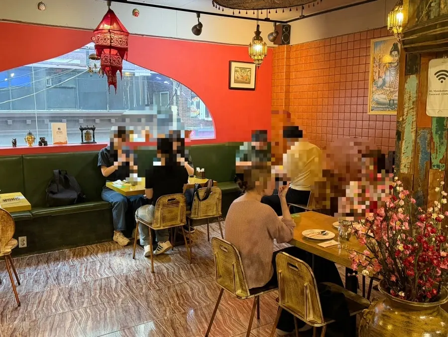 Indian and Nepali-style restaurant interior