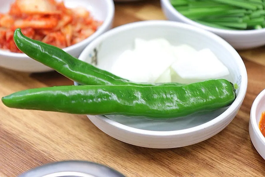 Basic side dishes and seasonings on the table