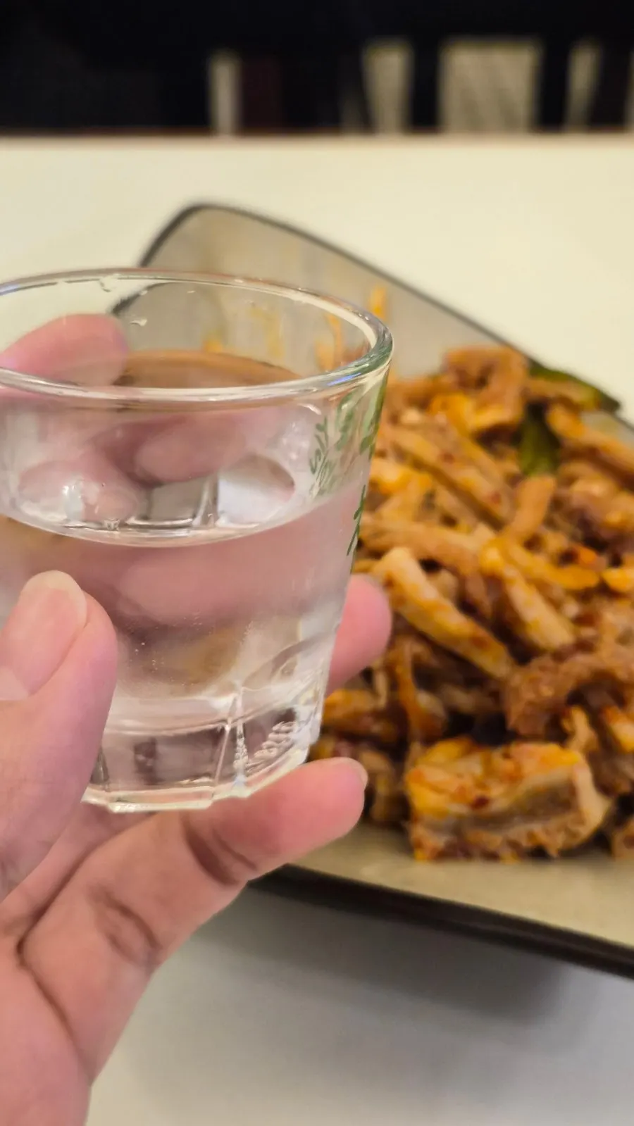 A bite of cucumber salad seasoned all the way through