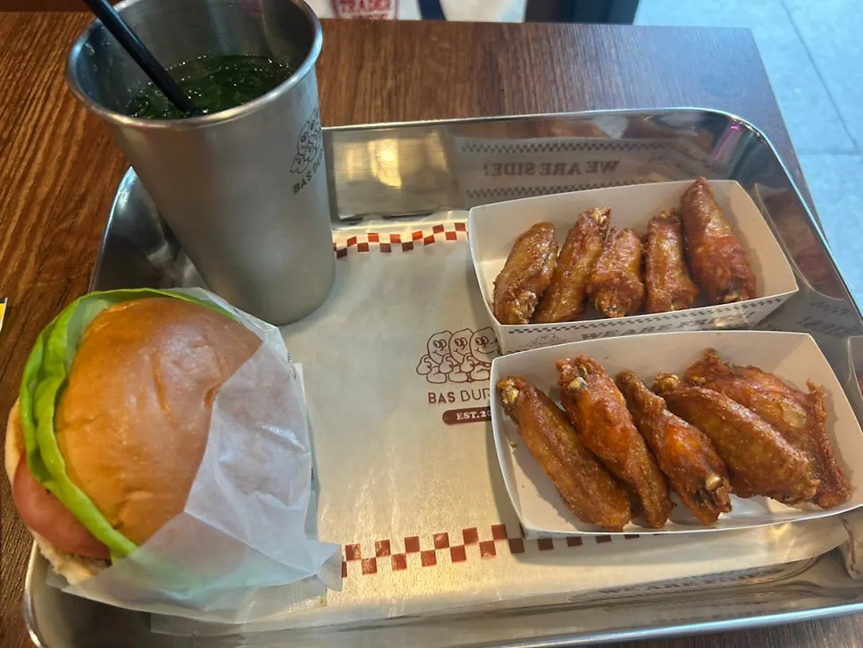A simple handmade burger meal