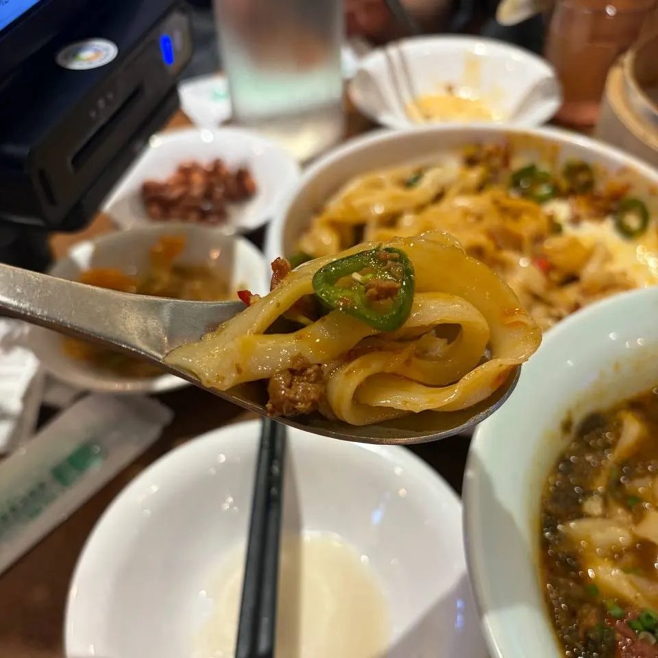 차갑게 나온 유발도삭면 면발