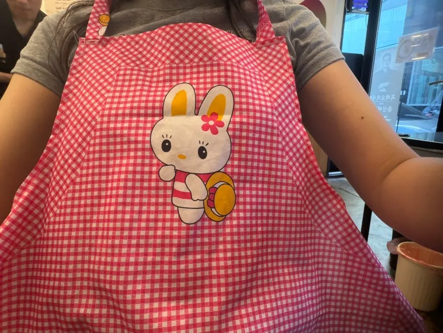 Fun apron set up in the restaurant