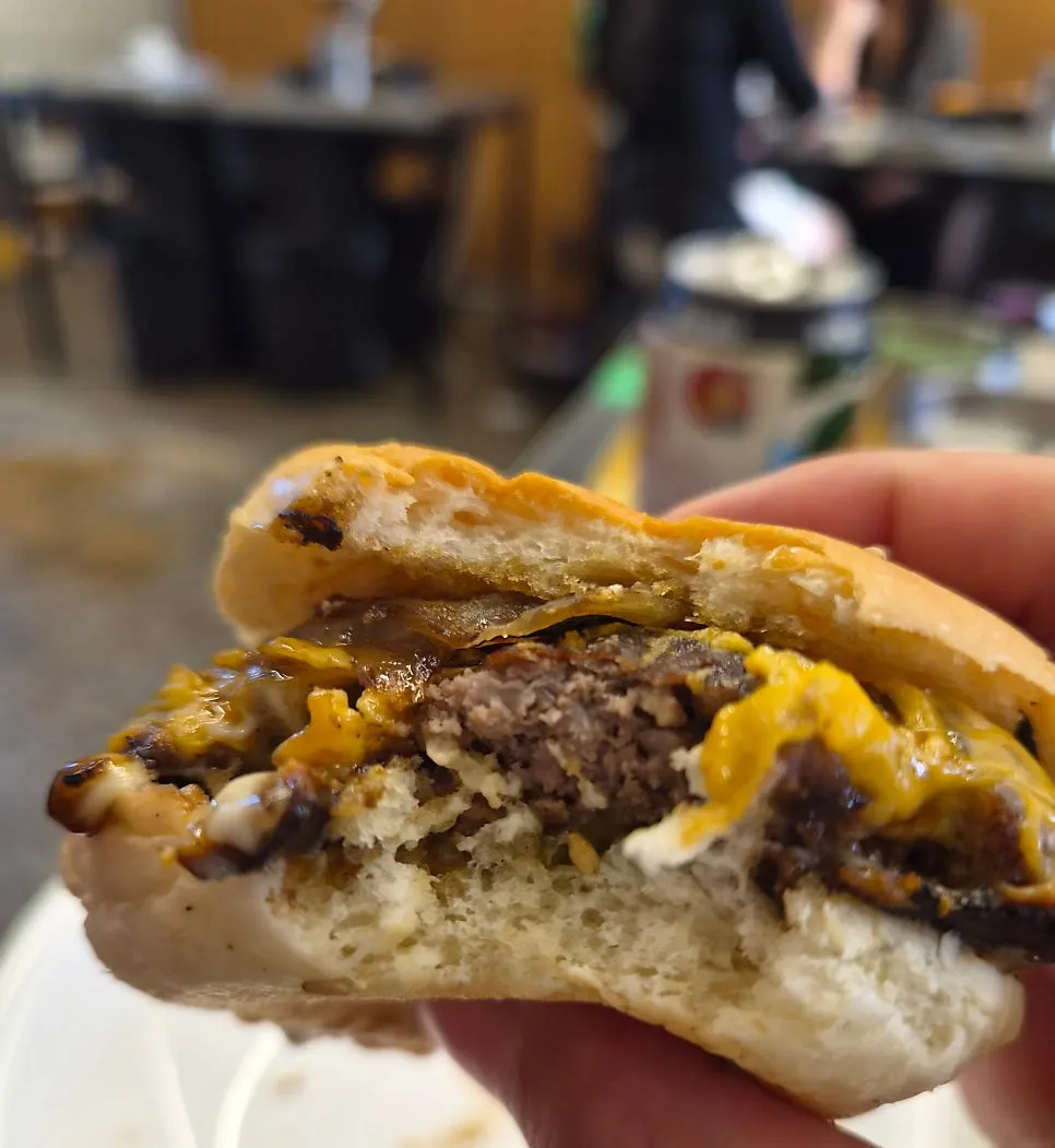 The Beefjeong burger made with a Hanwoo patty