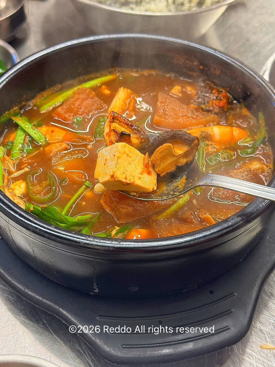 Grandma's doenjang stew with a whole crab inside