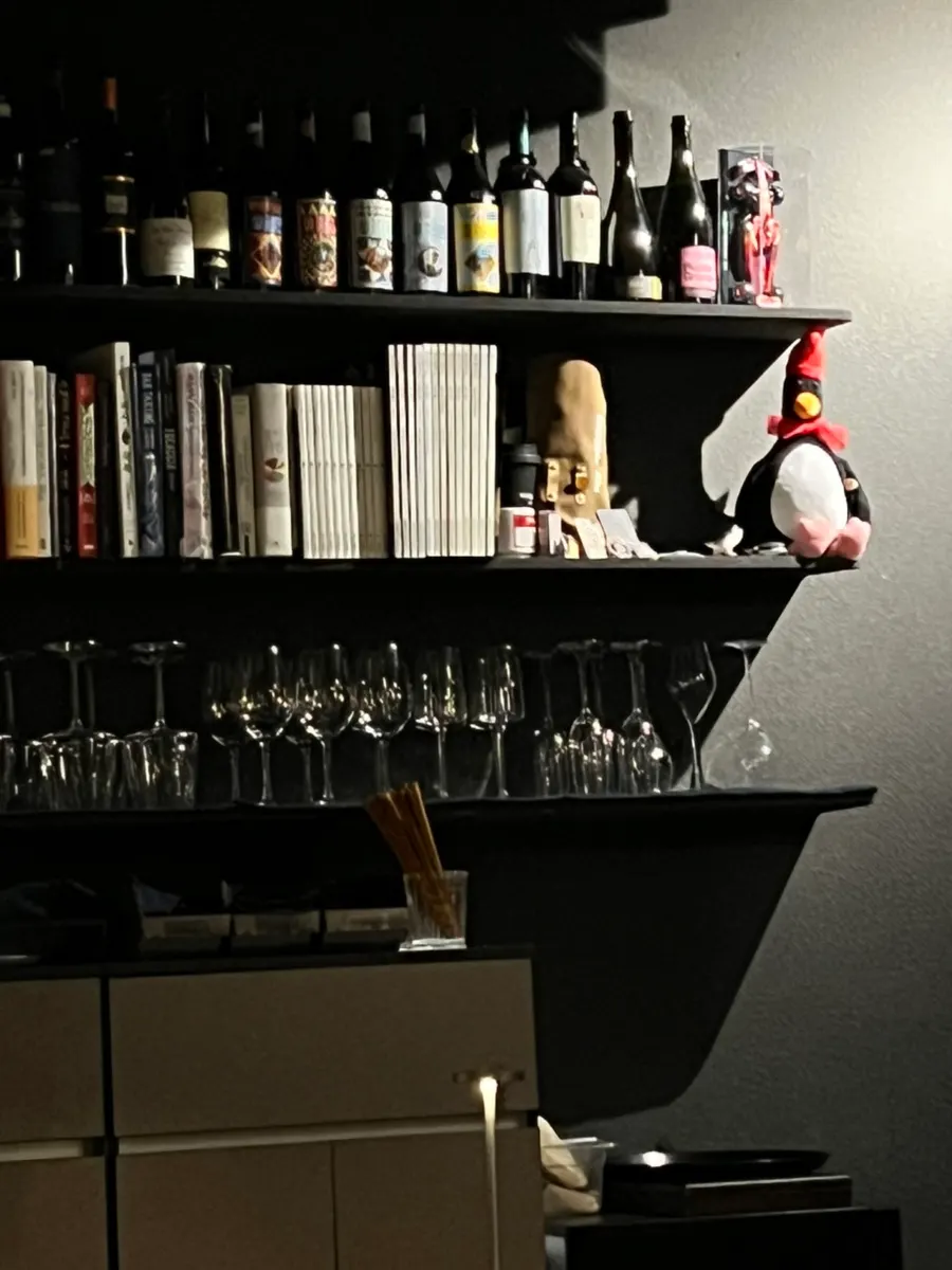 Plot merchandise featuring the penguin mascot