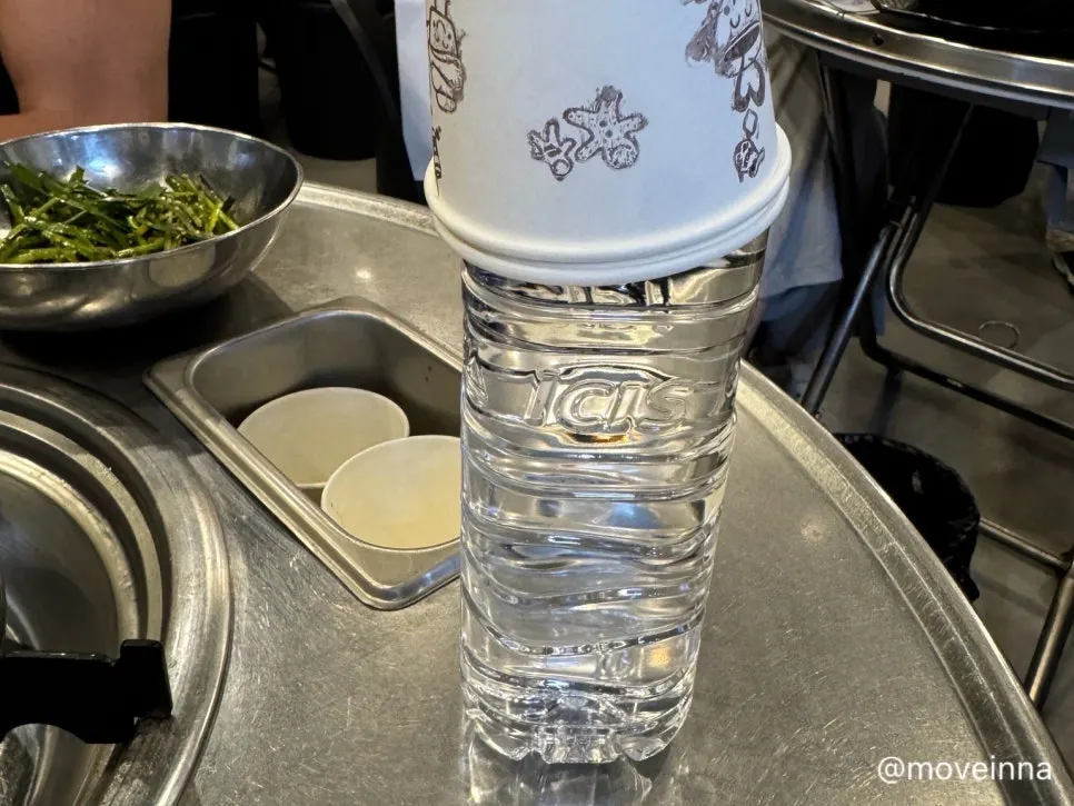 Complimentary side dishes at the gopchang restaurant