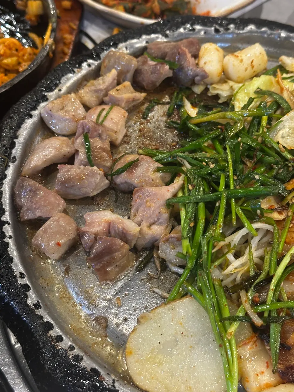불판을 바꾼 뒤의 막창