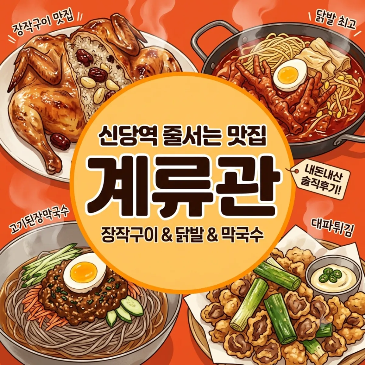 계류관 장작구이와 국물닭발 한상