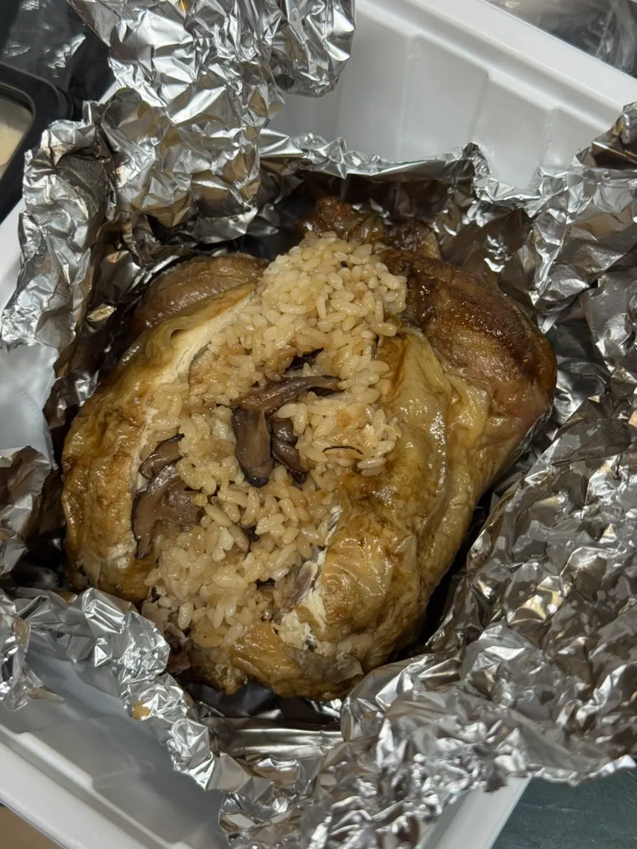 Takeout container for the whole chicken order