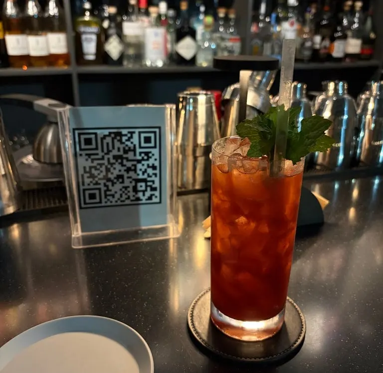 Ordering cocktails and wine at Plot