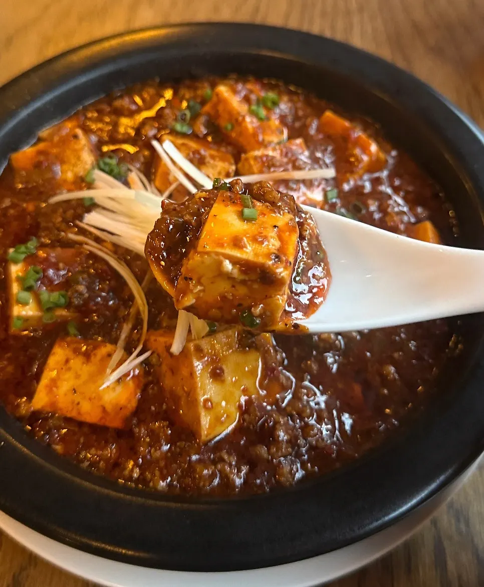 산초와 고추기름을 넣은 사천식 마파두부