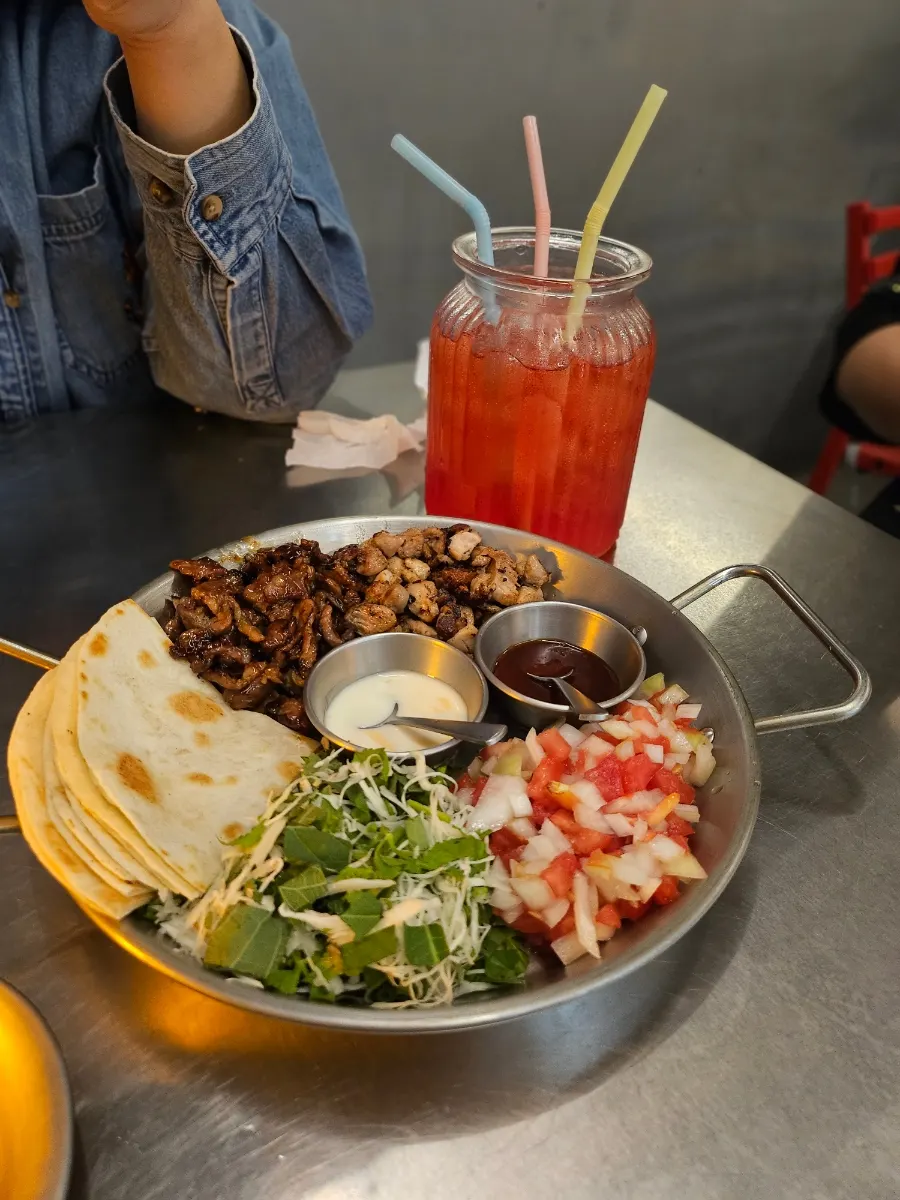 The signature beef rib platter served on the table