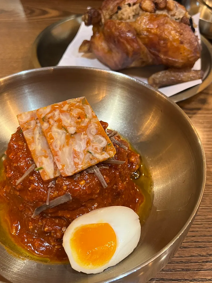 능이 표고 물로 지은 찹쌀밥 클로즈업