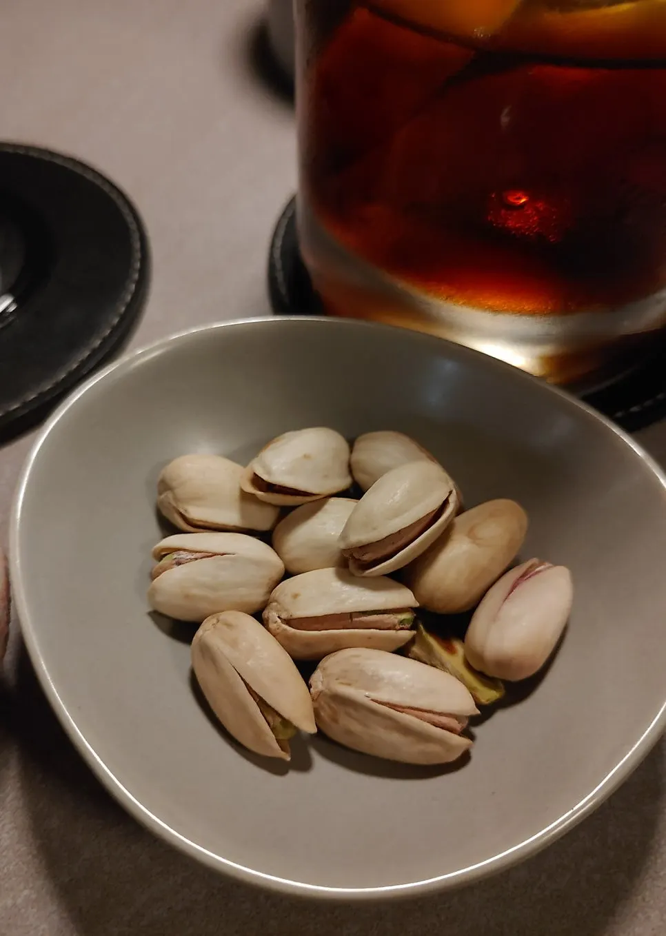 House snack of pistachios at Plot