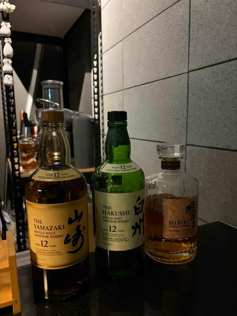 The sampler made up of Yamazaki, Hakushu, and Hibiki