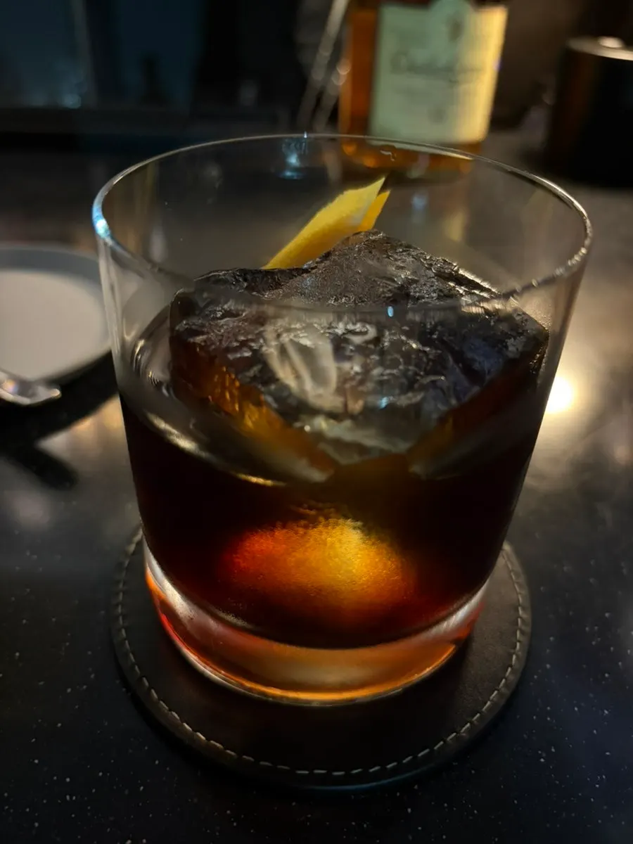 Plot's cocktail menu and bar counter
