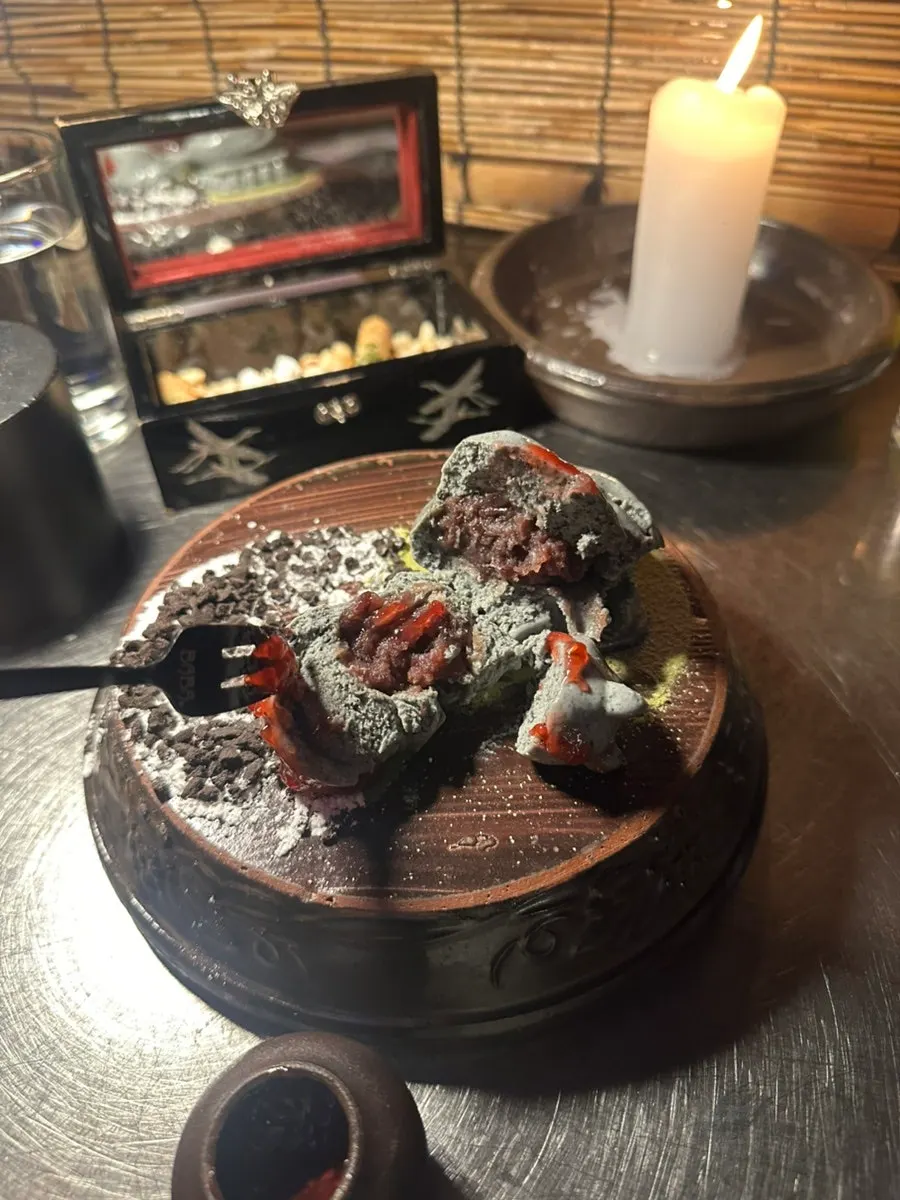 Tiger cocktail and dessert arrangement